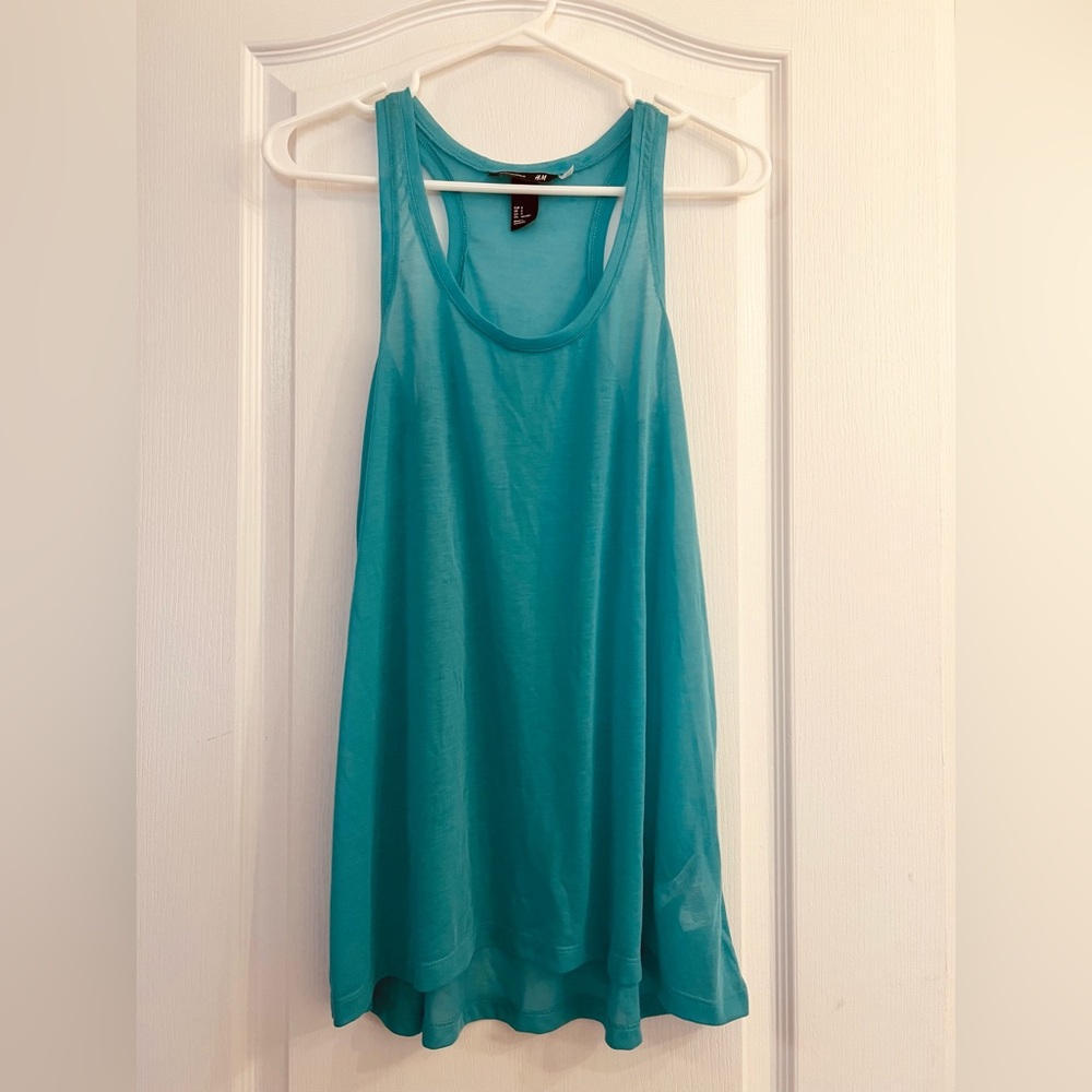 H&M Blue/Turqoise Sheer Tank Size S